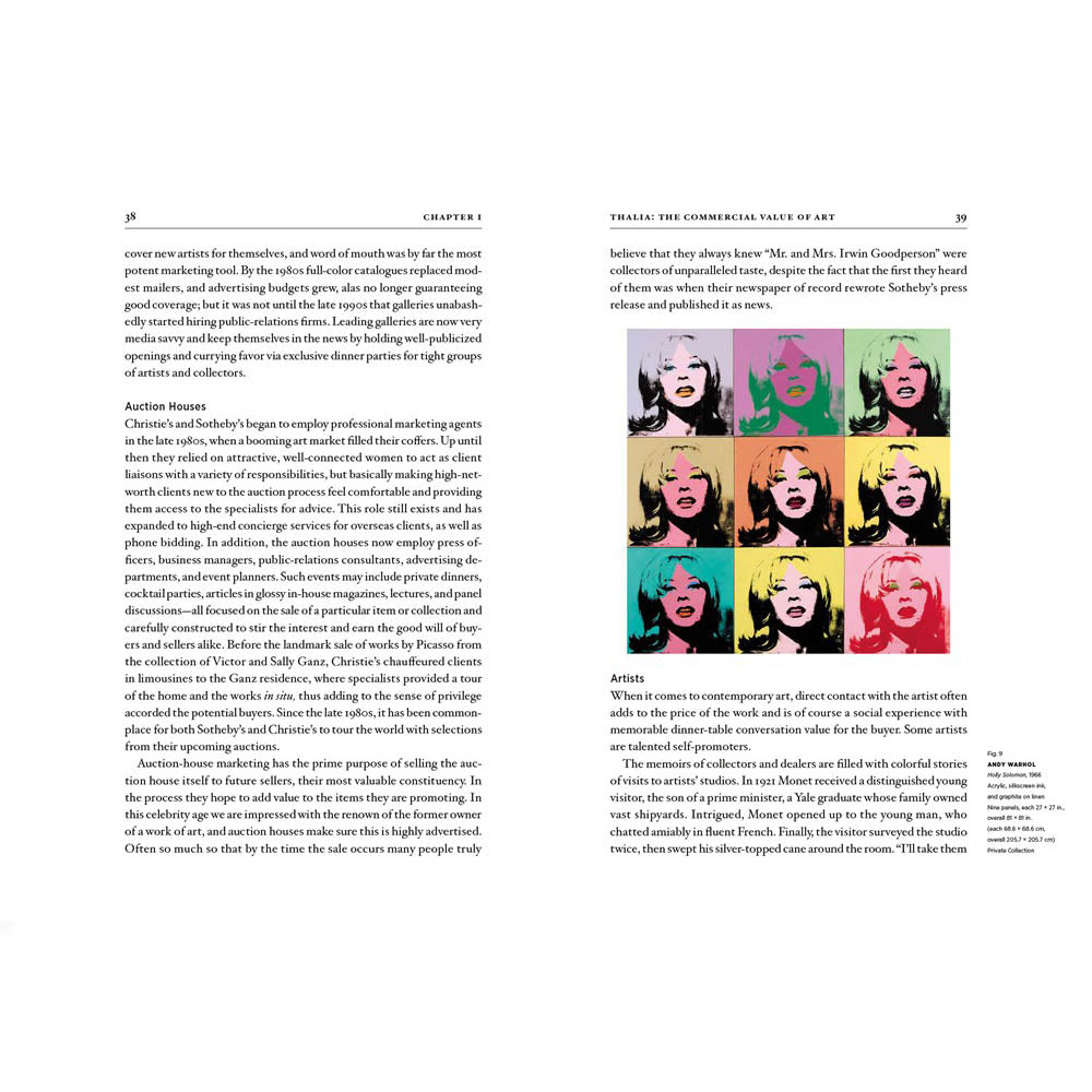 Text and grid of 9 Warhol screenprints.