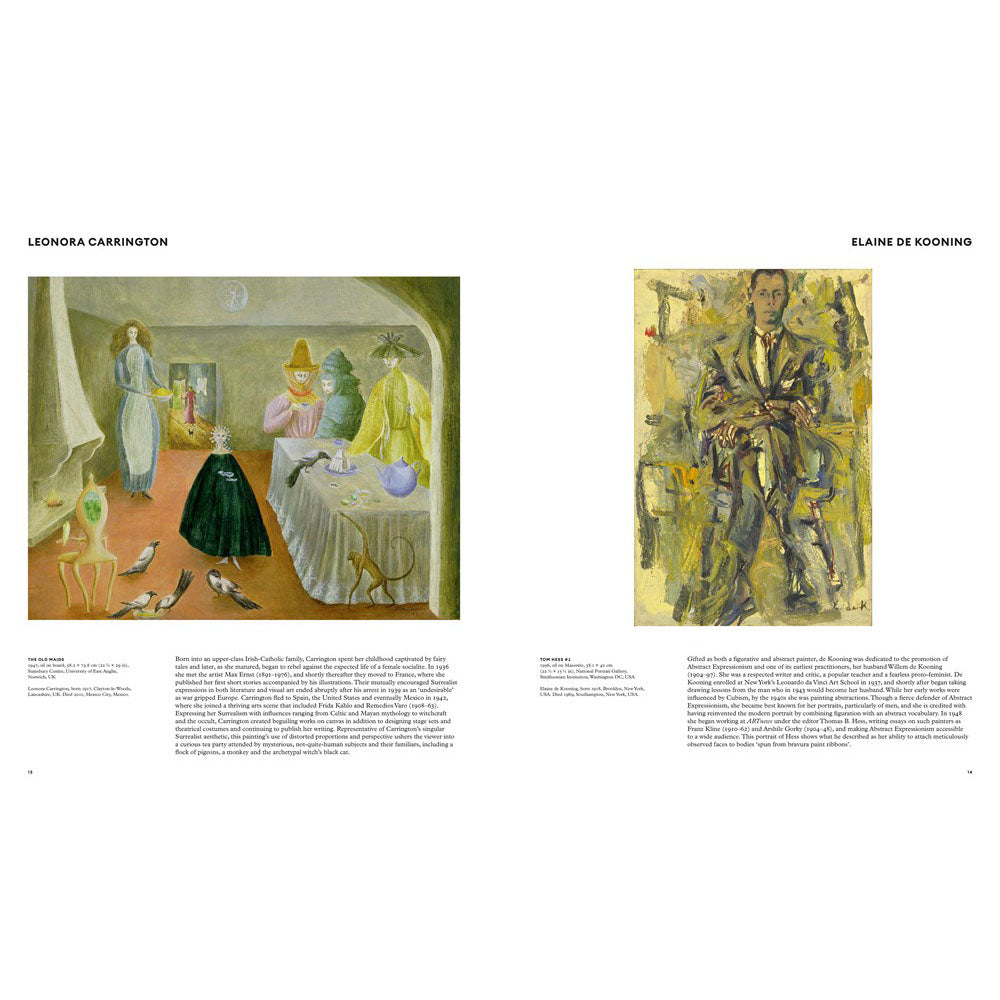 Interior spread from Great Women Painters, two paintings and text.