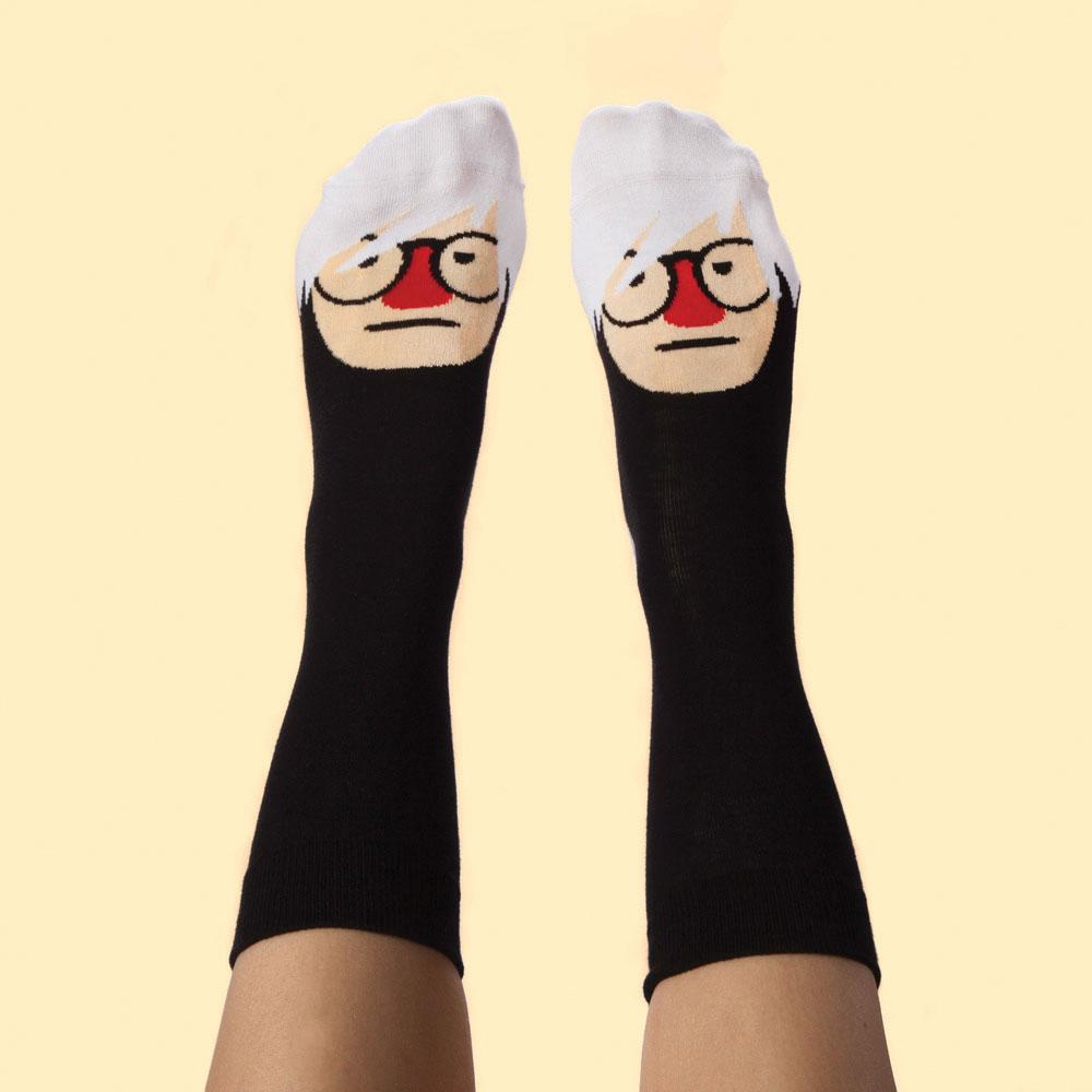 Feet wearing the Andy Sock-Hole Socks: Medium.