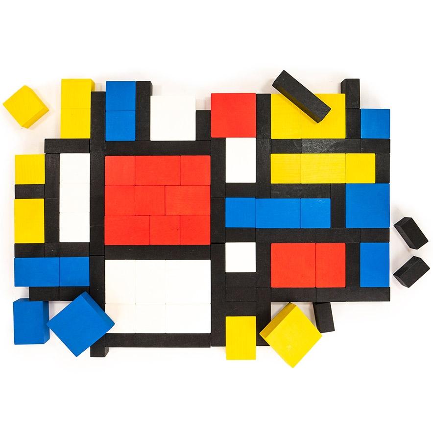 Top view of the Mondrian Blocks assembled flat.