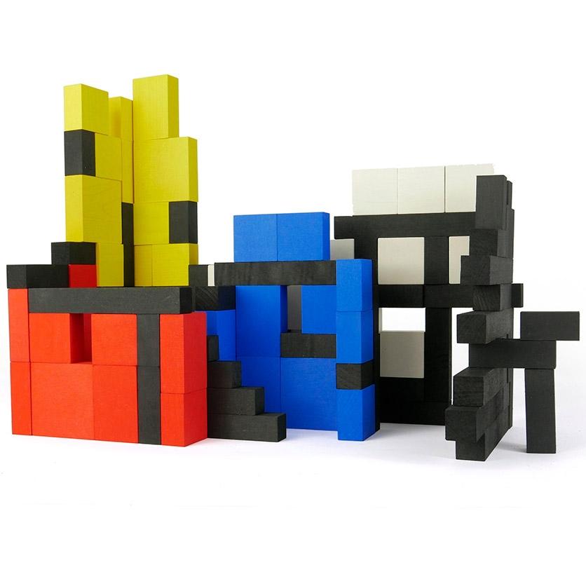 The Mondrian Blocks stacked up.