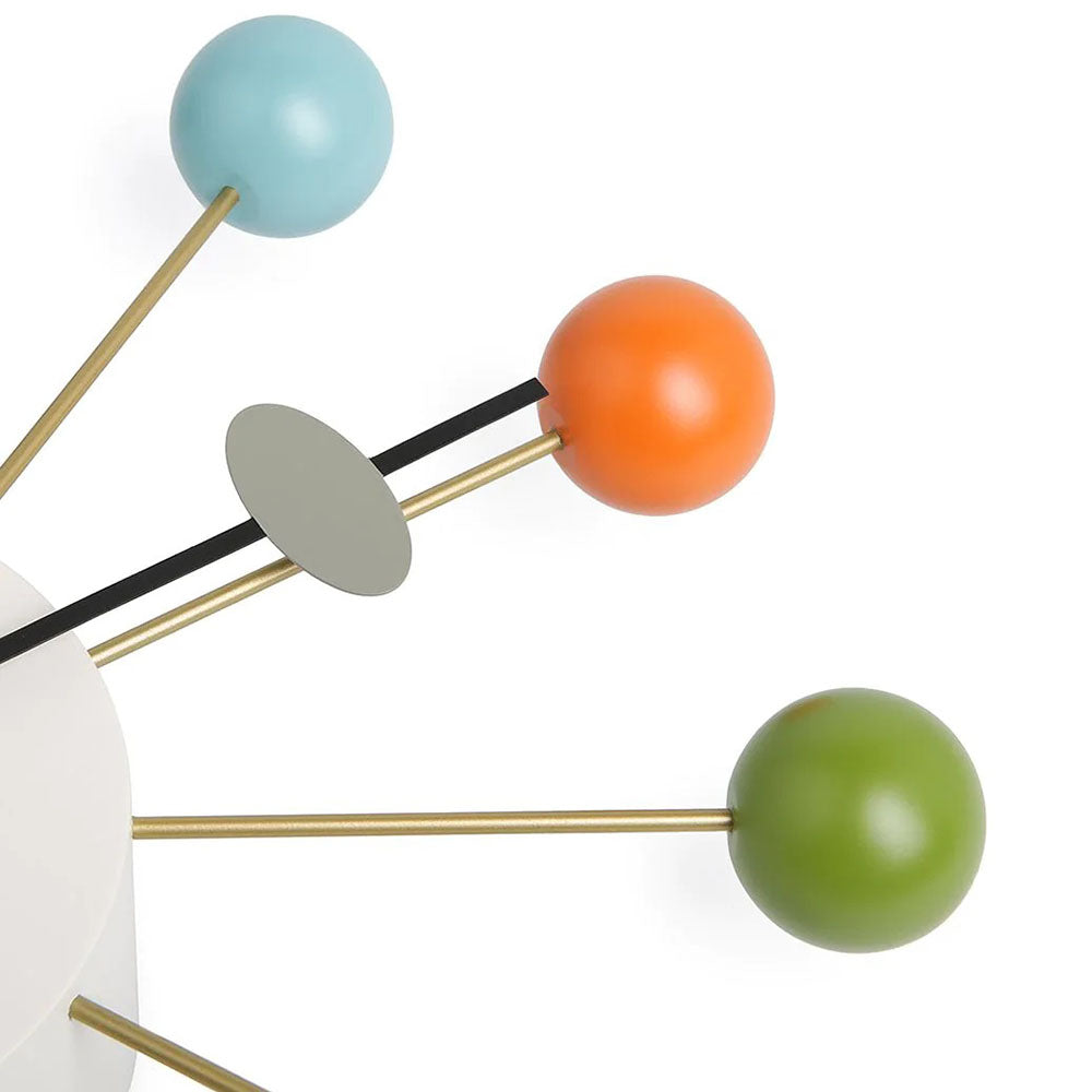 Close up of the balls on the Ball Clock: Multicolor.