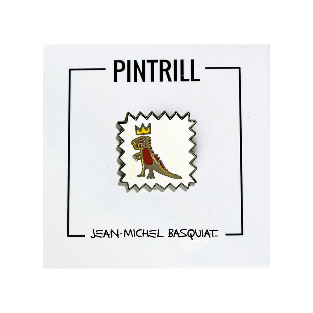 Jean-Michel Basquiat 'Crowned T-Rex' pin by Pintrill.