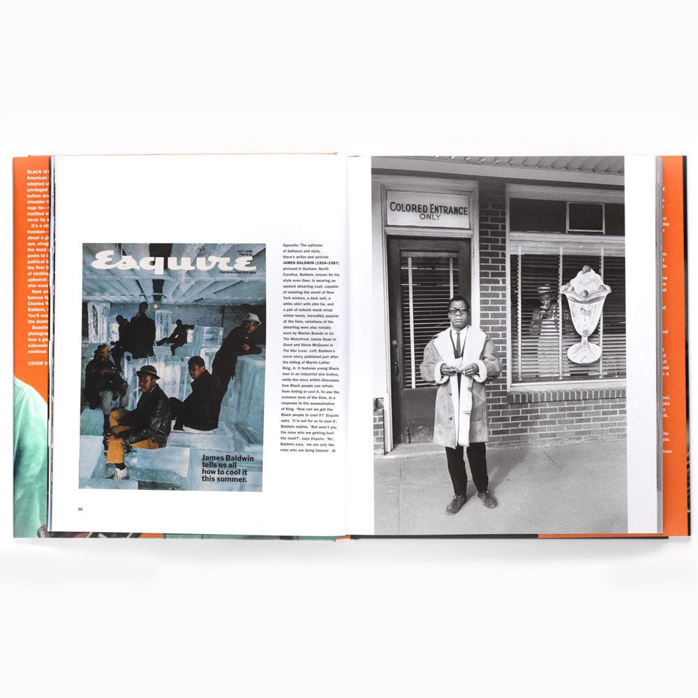 A photo spread featuring James Baldwin in Black Ivy: A Revolt In Style.