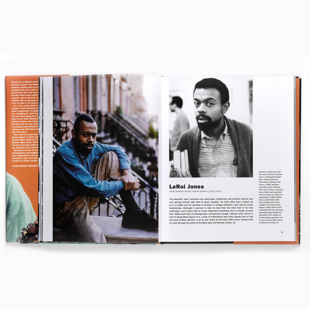 A photo spread featuring LeRoi Jones in Black Ivy: A Revolt In Style.
