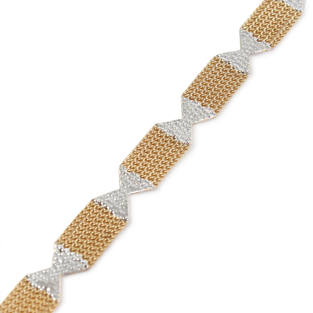 Closeup of Bow Bracelet on white background.