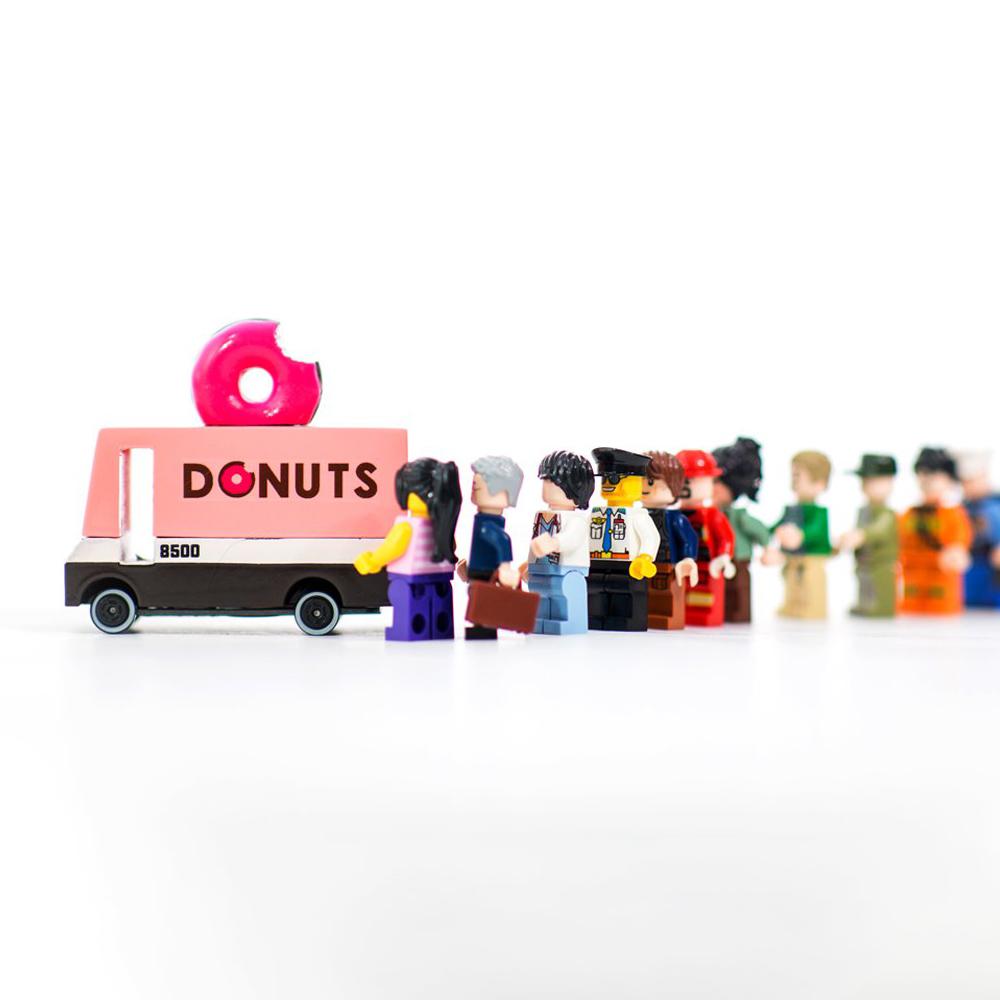The Donut Candyvan displayed with figurines.