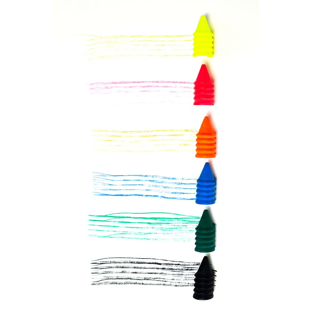 The Finger Crayons: Set of 6 with their individual colors tracking behind them.