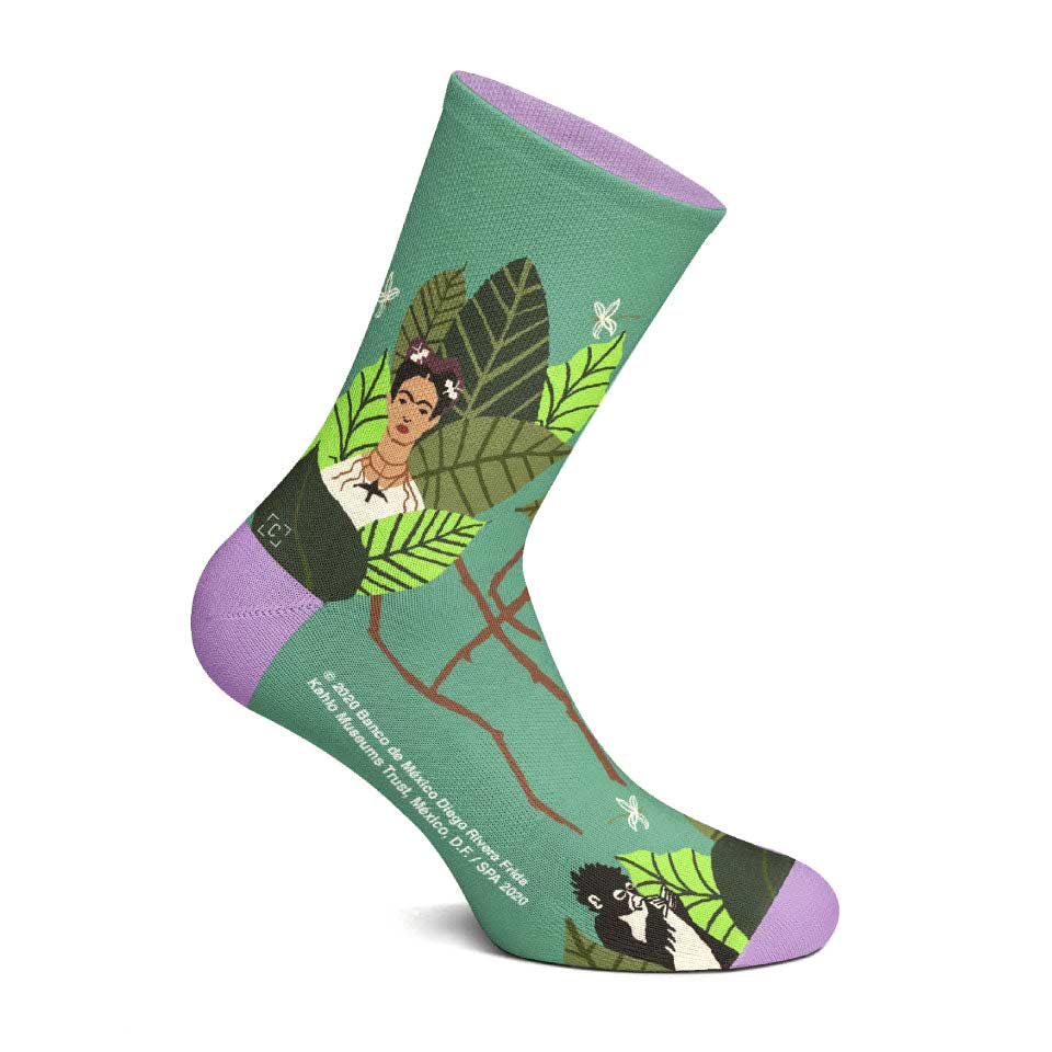A Frida Kahlo sock from the right.