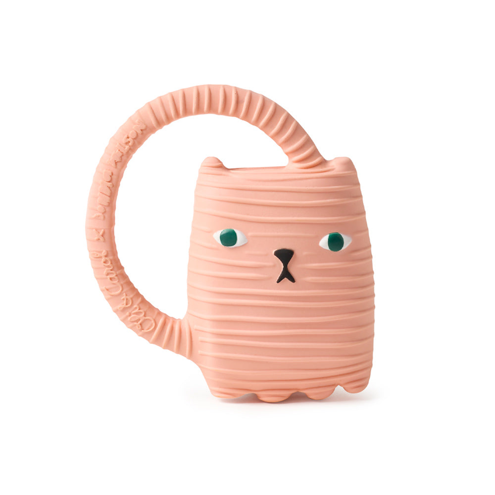 Front view ginge cat bath toy + teether.