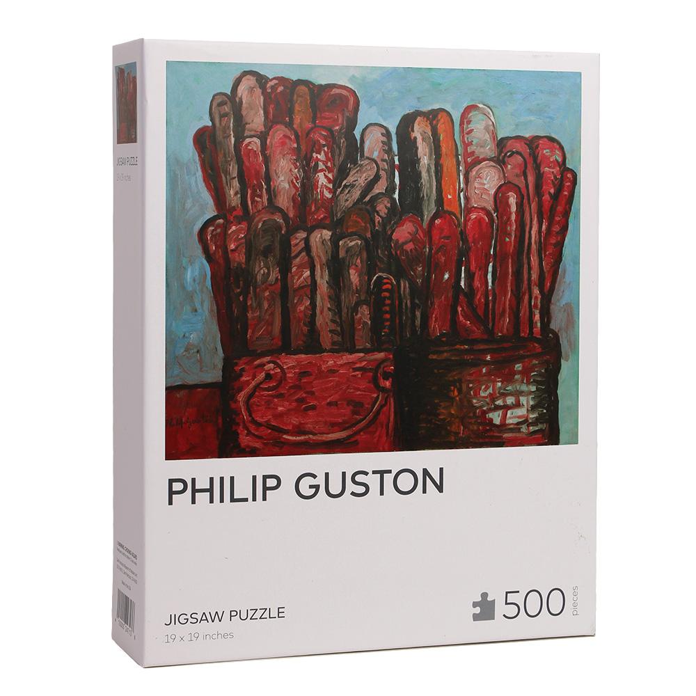 Philip Guston Brushes 500-Piece Jigsaw Puzzle packaging.