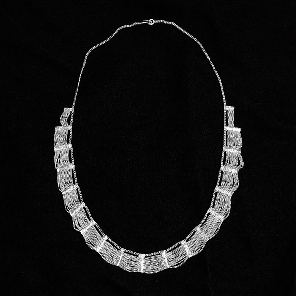 Hannah K Lace necklace, silver.