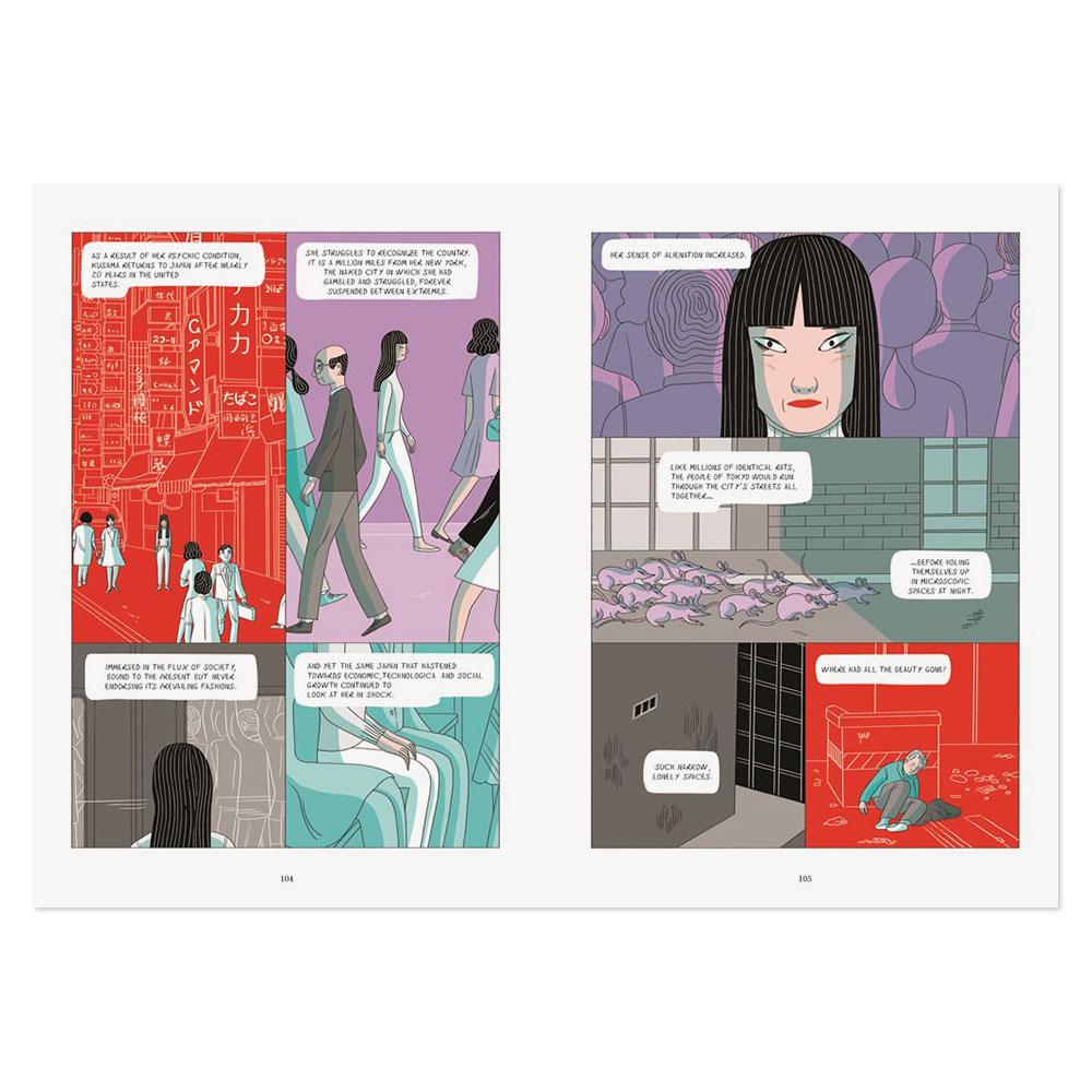 Kusama: Graphic Novel&#39;s panels.
