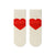 Tailored Union Love You Socks, eggshell with red heart on heels.