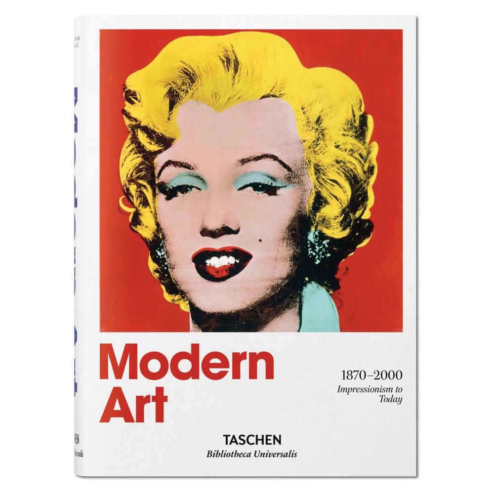 Cover of 'Modern Art' with reproduction of Warhol's Marilyn Monroe screenprint.