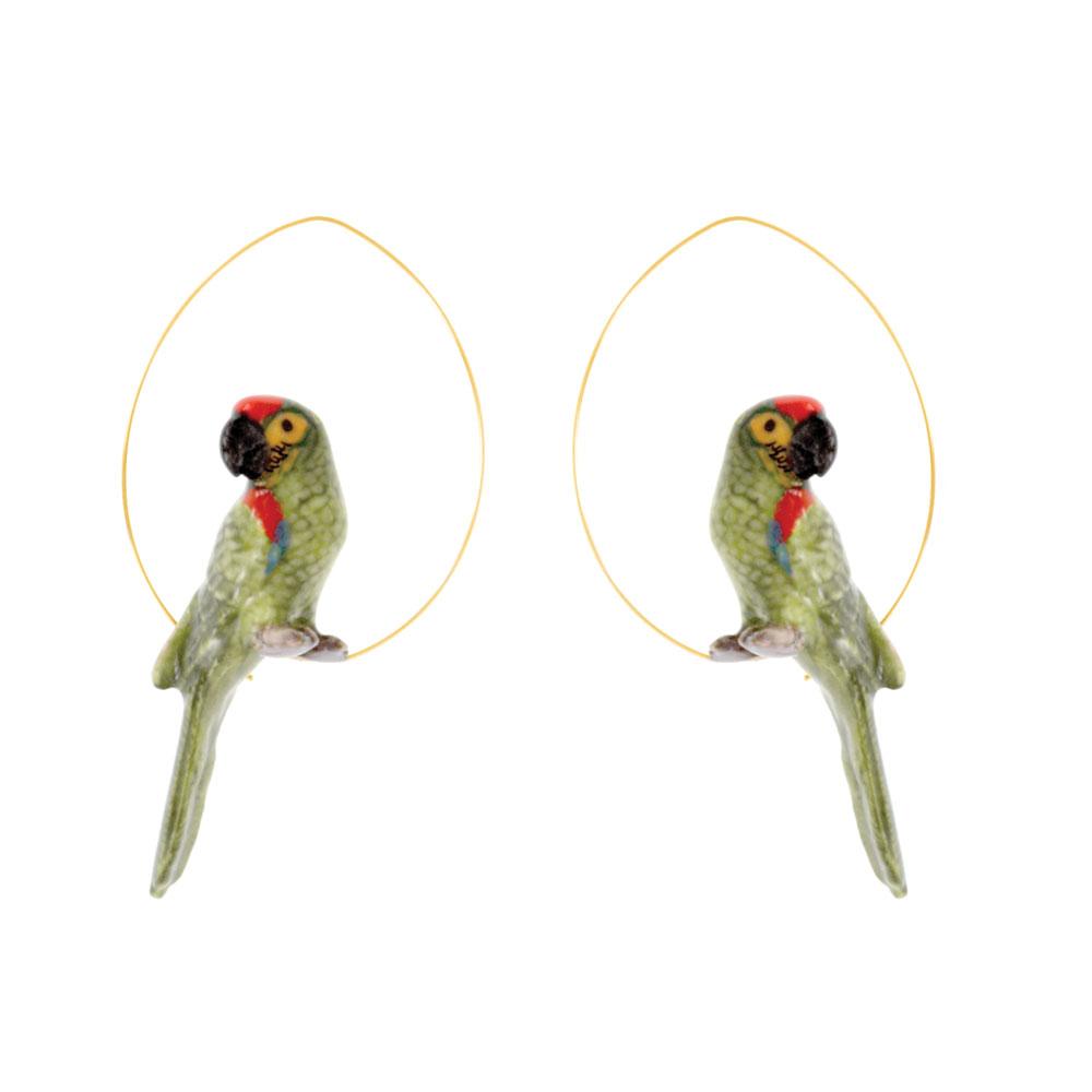 The Nach: Parrot Earrings on display.