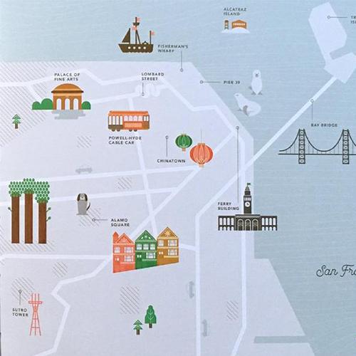 Neela Goes to San Francisco&#39;s map of the city.