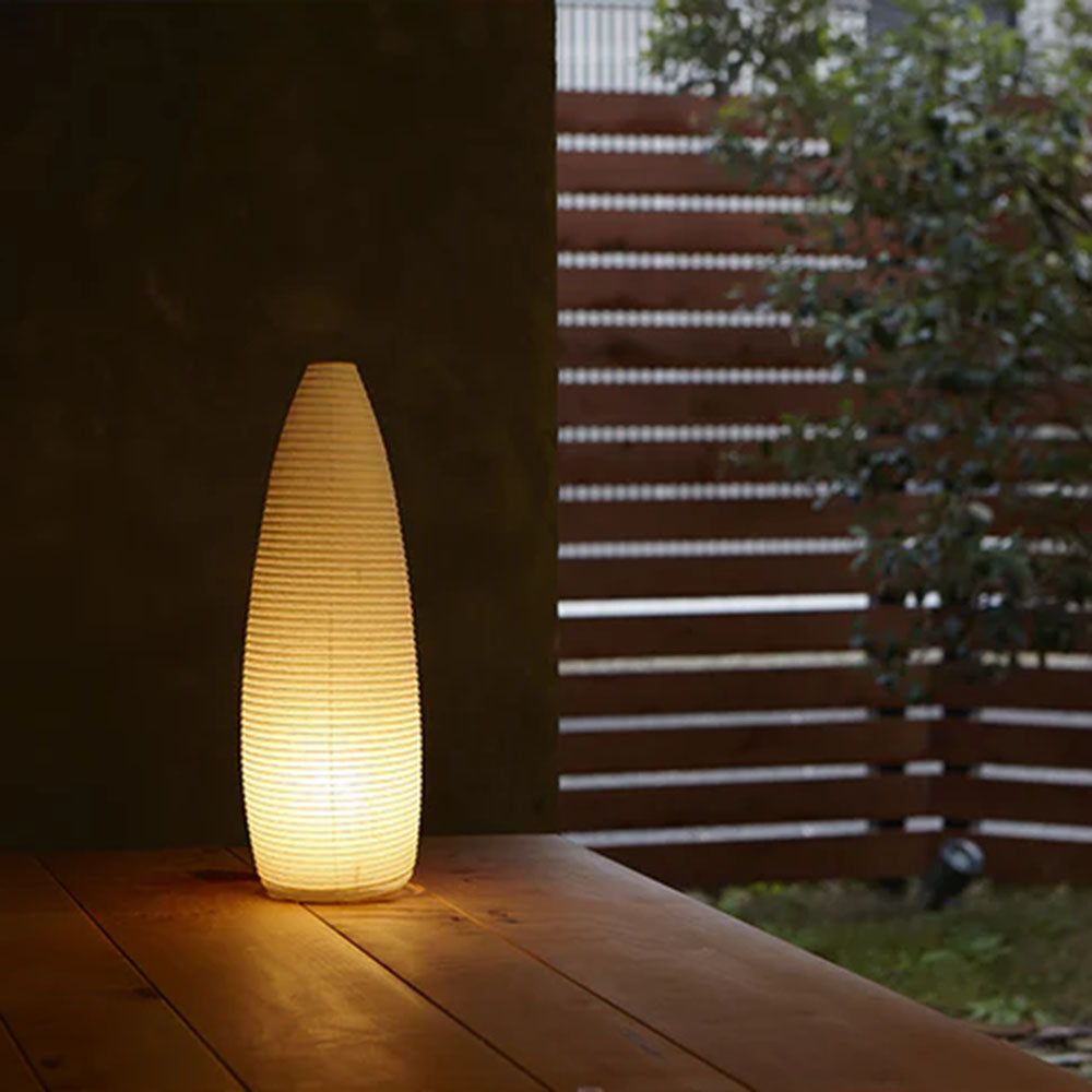 Photo of ASANO's 'Cone Paper Moon' washi paper lamp shade on a white background.