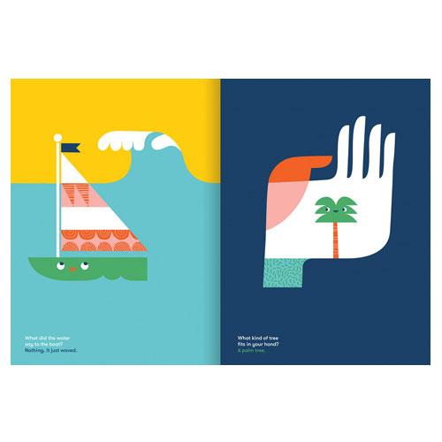 Two illustrated jokes featuring the ocean and a hand from Wee Hee Hee.